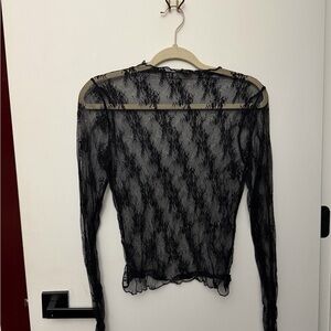 Wild Fable Black Sheer Lace Top